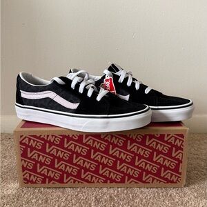 Vans Classic Black Leopard Pink Stripe Low-Tops